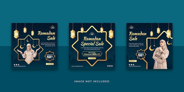 Ramadan sale social media instagram post template