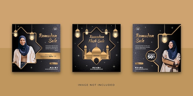 Vector ramadan sale social media instagram post template