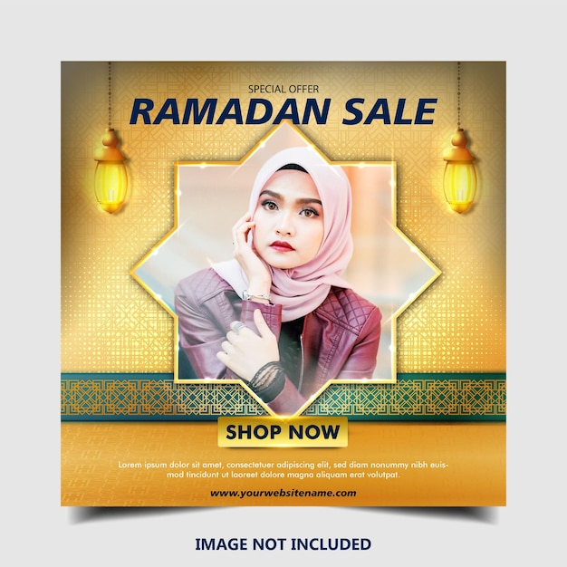 Ramadan sale social media post banner template