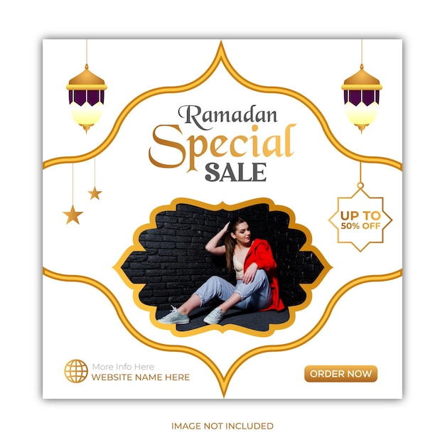 Vector ramadan sale social media post banner template