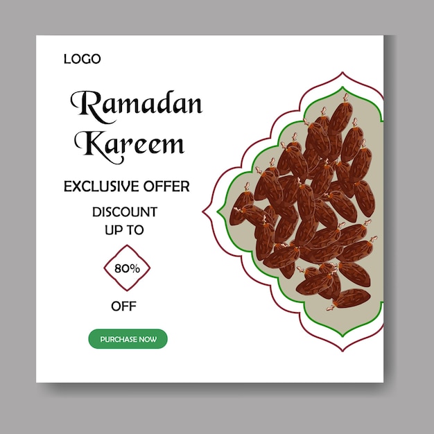 Vector ramadan sale social media post design vector illustration