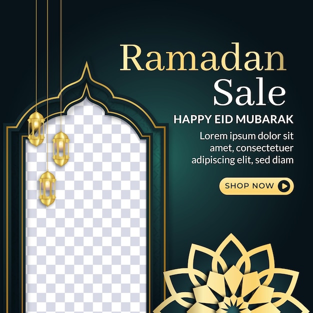 Ramadan sale social media post met lege ruimte voor afbeelding