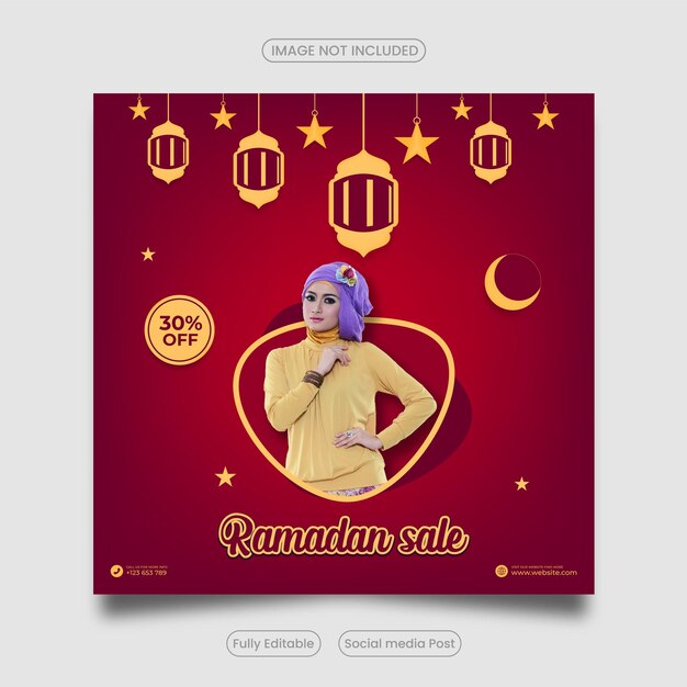 Ramadan sale social media post template design for the eid sale ramadan sale