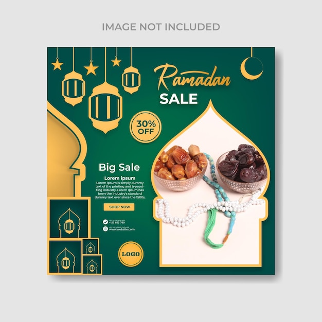Дизайн шаблона поста в социальных сетях для распродажи рамадана для постов в социальных сетях и веб-рекламы