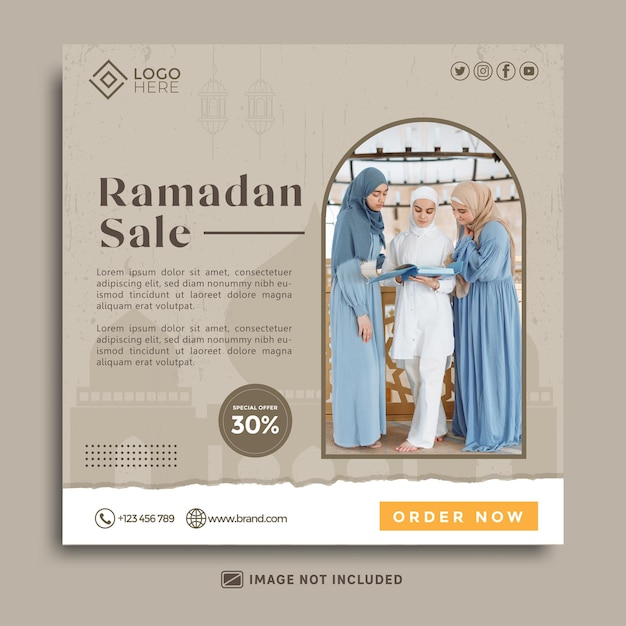 Post sui social media di vendita del ramadan