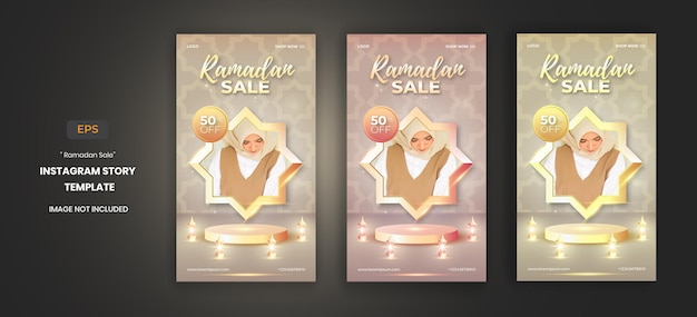 Ramadan sale social media stories flyer template