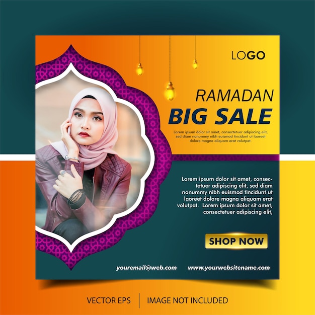 Vector ramadan sale social media template ramadan super sale mega sale and big sale