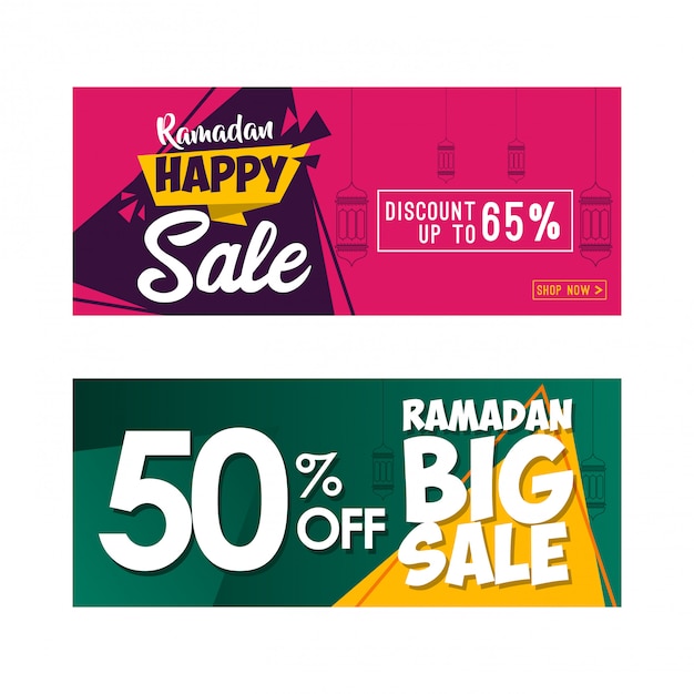 Set di banner di vendita del ramadan