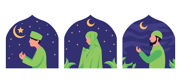 Ramadan Scene Flat Bundle Design