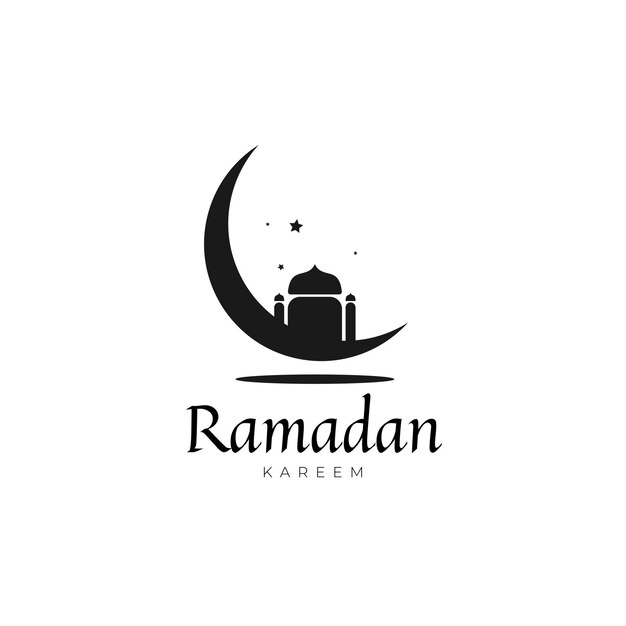 Ramadan silhouet logo sjabloon Vectorillustratie