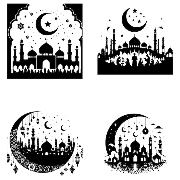 ramadan silhouette vector download