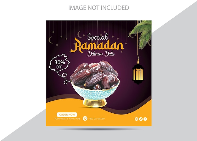 Vector ramadan social media post food menu design template