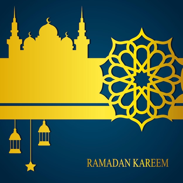 Vector ramadan social media post template design elegant square cover with arabian ornament