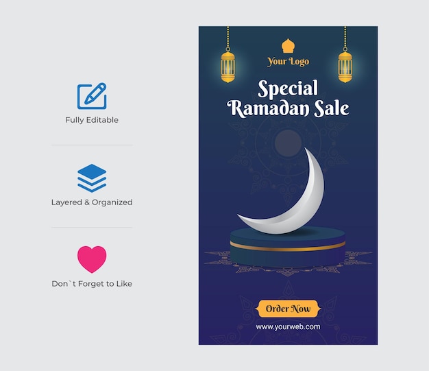 Ramadan speciaal product verkoop facebook en instagram verhalen sjabloon