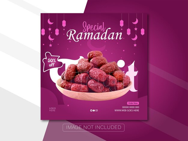 Ramadan Special Date fruit Food Social Media design template