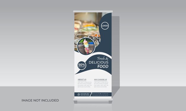 Ramadan special delicious food roll up banner template (speciële heerlijke voedingsmiddelen voor de ramadan)