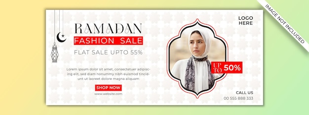 Ramadan Special Discount Sale Social Media Cover Promotion Design Premium Template EPS Eid Sale