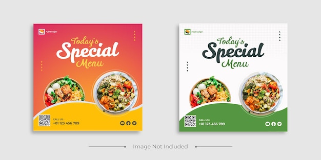 Ramadan special food menu sale social media post promotion and web banner template