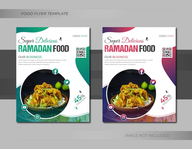 Ramadan special offer restaurant food menu flyer or brochure cover design template