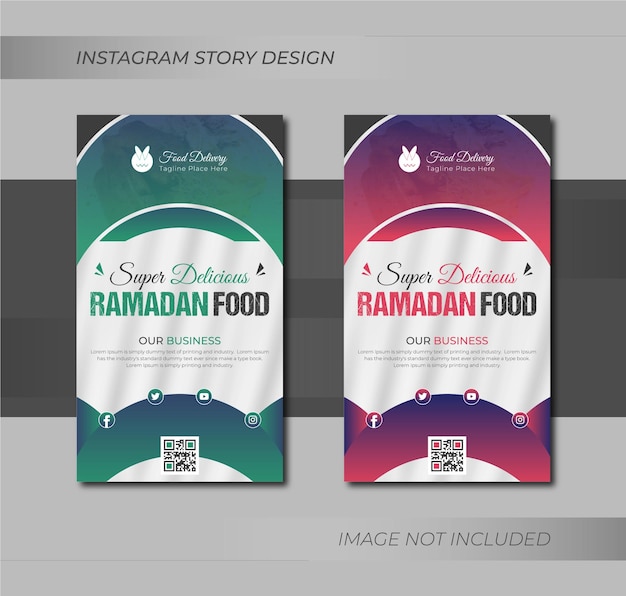 Рамадан специальное предложение ресторана меню еды instagram или дизайн шаблона историй в фейсбуке