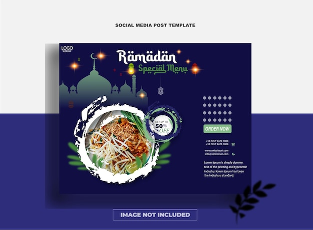 Ramadan special offer special food social media post template vector