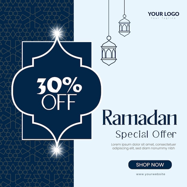 Ramadan special sale post or banner design temple for social media vector file