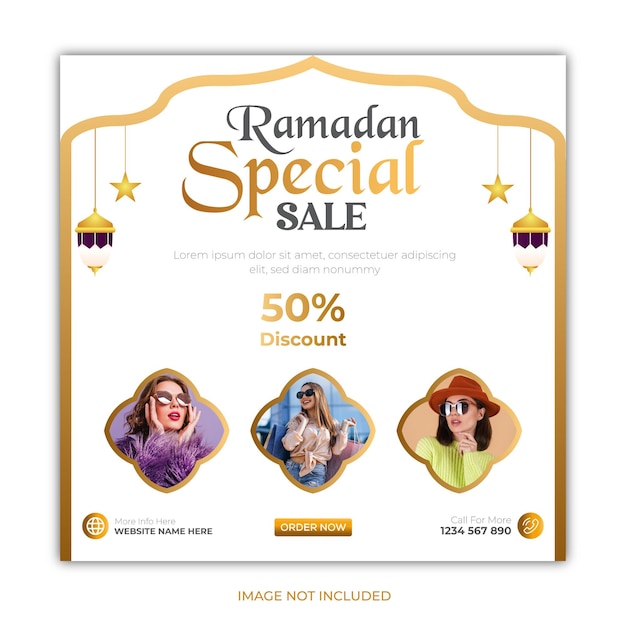 Ramadan special sale social media post banner template