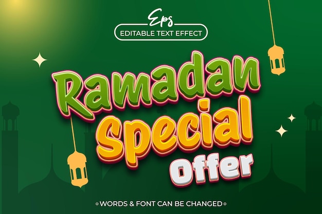 Ramadan speciale aanbieding bewerkbare tekst effect sjabloon