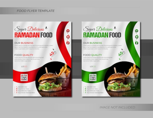 Ramadan speciale aanbieding restaurant eten menu flyer of brochure cover ontwerpsjabloon