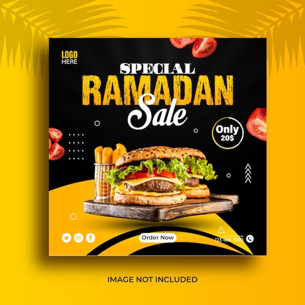 Ramadan speciale verkoop social media postontwerp