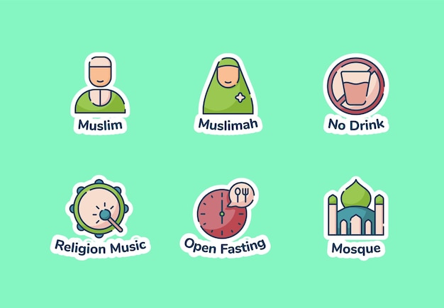 Ramadan sticker set