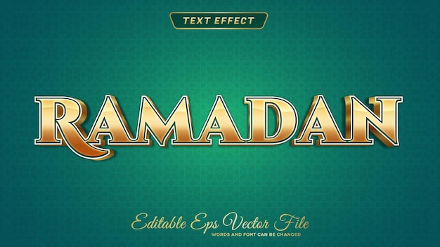 Vector ramadan text effect with green background