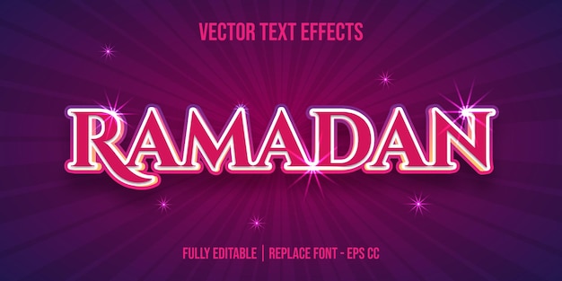 Effetti di testo ramadan con effetti di colore lucidi