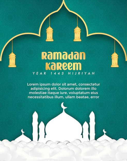 ramadan theme poster and greeting card template