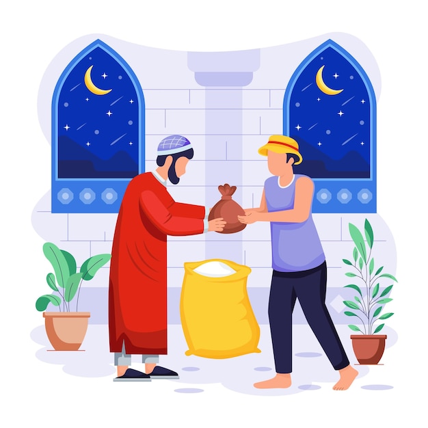 Ramadan Traditions Flat Character Illustration