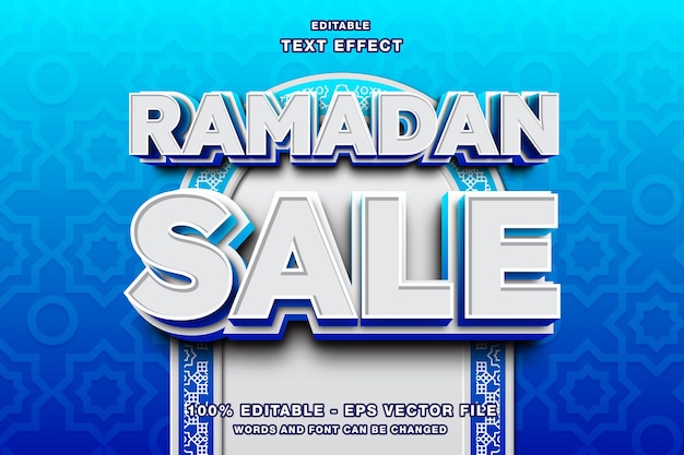 Vector ramadan verkoop 3d bewerkbare tekst effect