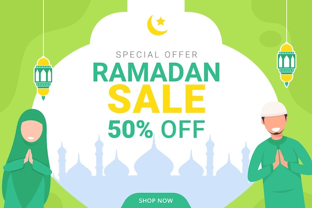 Ramadan verkoop banner promotie sjabloon