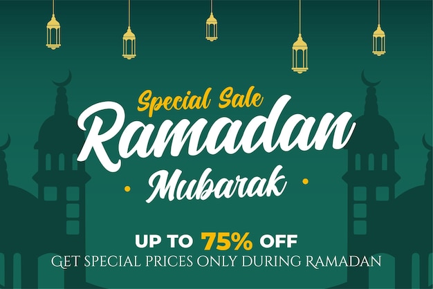 Ramadan verkoop banner vector ontwerpsjabloon