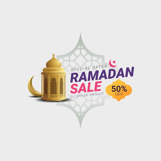 Ramadan verkoop label spandoek sjabloon