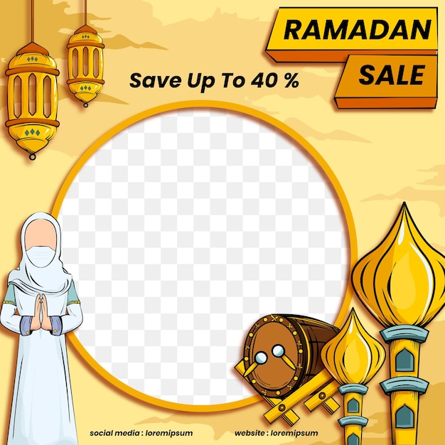 Ramadan verkoop sjabloon handgetekend