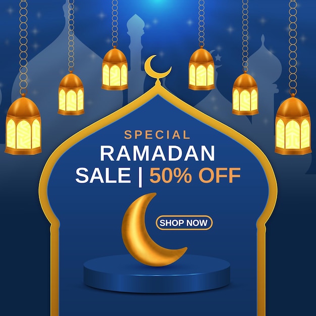 Ramadan verkoop social media banner Instagram postsjabloon