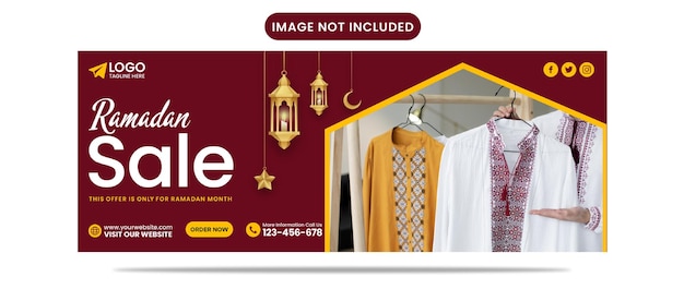 Ramadan verkoop social media banner sjabloonontwerp