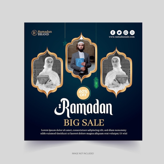 Ramadan verkoop social media post sjabloon collectie ontwerp