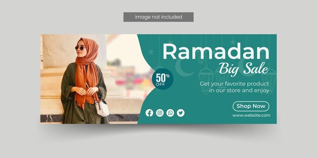 Ramadan verkoop sociale media omslagbanner webpromotie omslagbanner ontwerpsjabloon