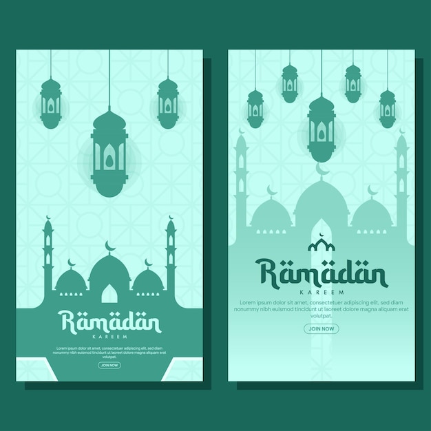 ramadan verticale banner illustratie in plat ontwerp