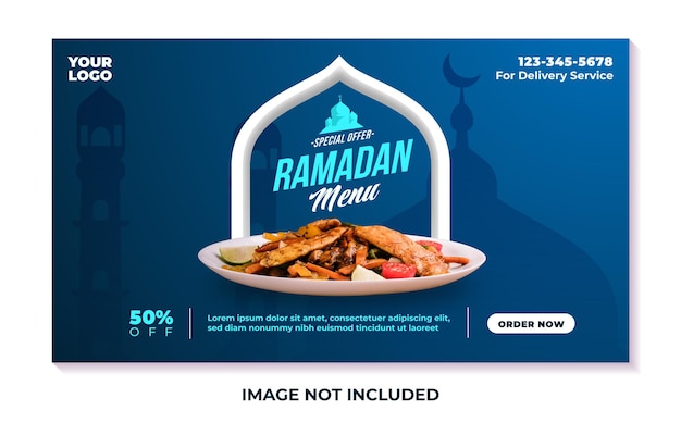 Ramadan-voedselmenusjabloon voor banner