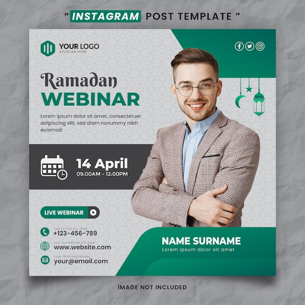 Ramadan webinar media social post template