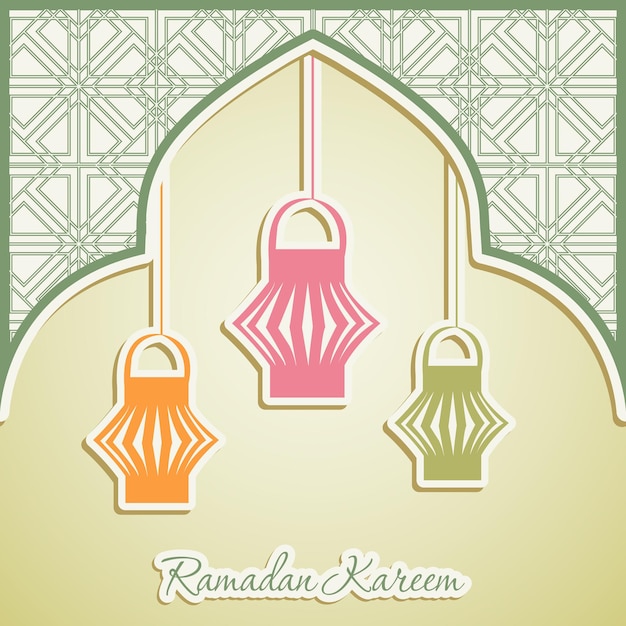 Vector ramadan-wenskaart voor de viering van het festival van de moslimgemeenschap