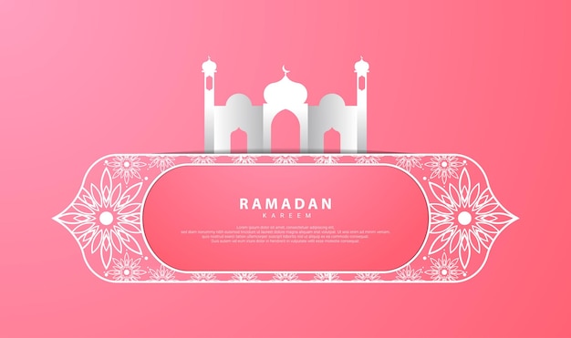 Ramadanthema-ontwerp met papier gesneden stijl er zijn elementen zoals sterren moskeeën schaduwen van gebouwen en moskeeën geschikt voor ramadan achtergronden posters banners vouchers kaarten sjablonen