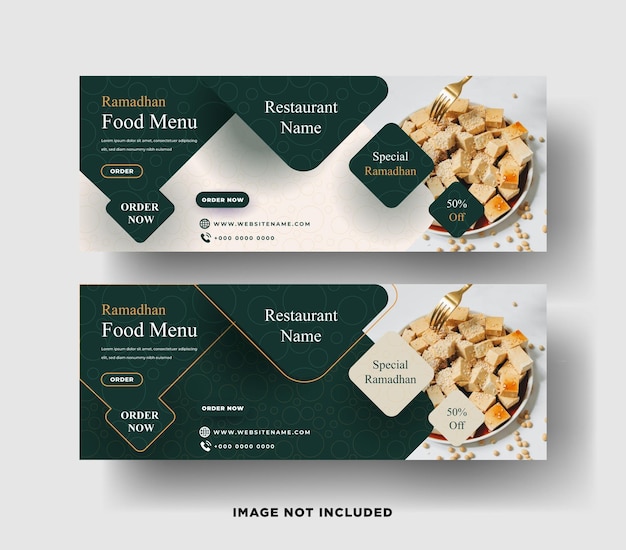 Ramadhan food menu web banner template vector EPS template